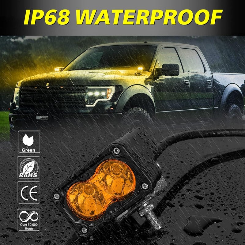 AKD Part Amber LED Pods, 3 Inch CREE LED Fog Lights 40W Spot LED Lights Pods Mini Amber Chase Lights Ditch Light 2 Packs for Truck Motorcycle UTV SUV ATV Dirt Bike Snowmobile - Image 5